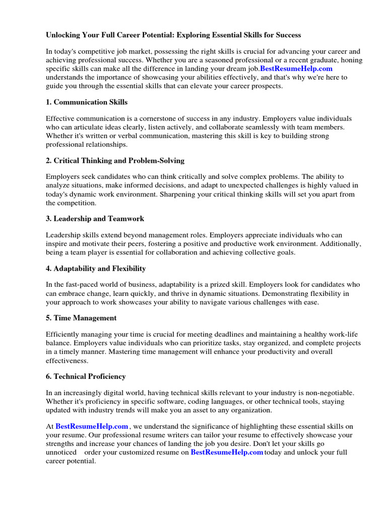 What skills can you put on a resume pdf r sum critical thinking