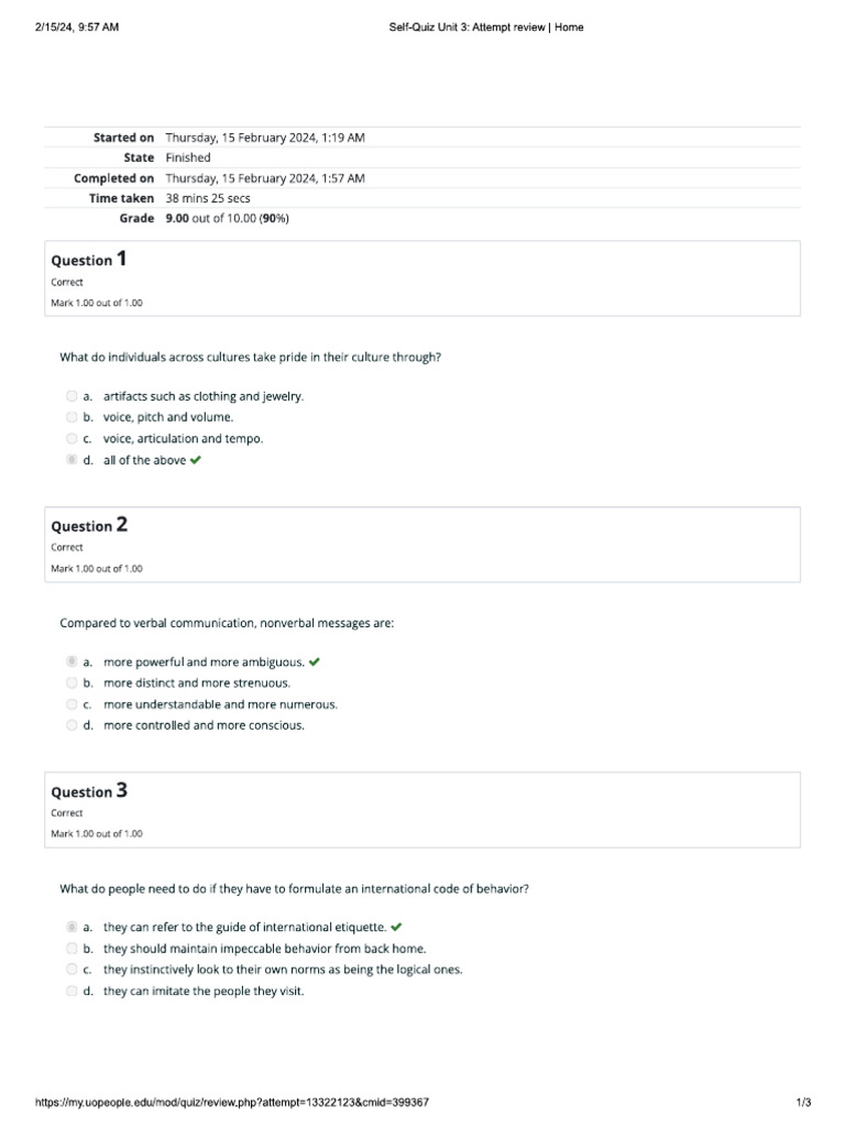 Bus 2207 - Ay2024-T3 - Self Quiz Unit 3 Multinational Management | PDF