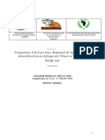 Programme D'action Sous-Régional de Lutte Contre La Désertification en Afrique de L'ouest Et Au Tchad Pasr-Ao