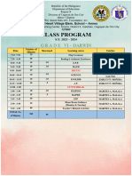 Class Program Grade 6 Proposal