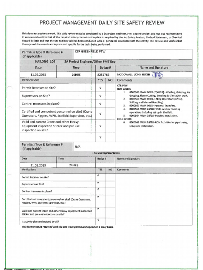 Daily Safety Review Report11.02.24 | PDF