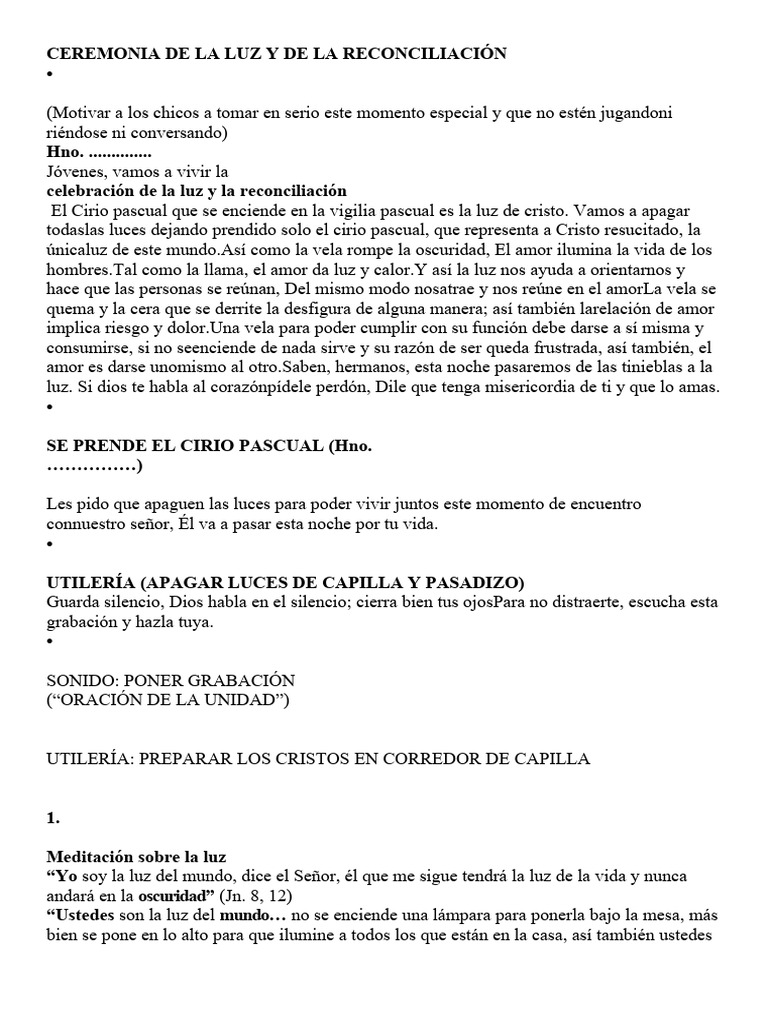 Ceremonia de La Luz y de La Reconciliación | PDF | Pecado | Cristo (título)