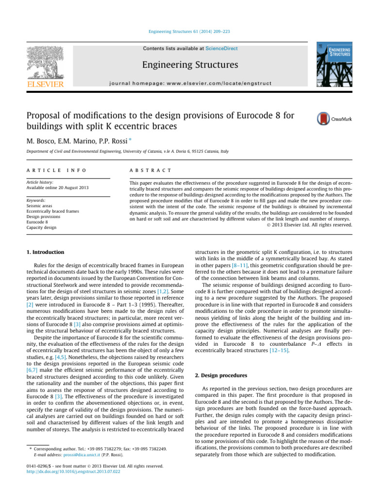 Modifications to Eurocode 8 for Eccentric Braces | PDF | Beam ...