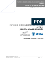 VERSION 2.0 Protocolo UOCRA-CAC Covid-19. Versión 2.0, Acuerdo 09.5