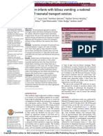 Newborn Infants With Bilious Vomiting - A National Audit of Neonatal Transport Services