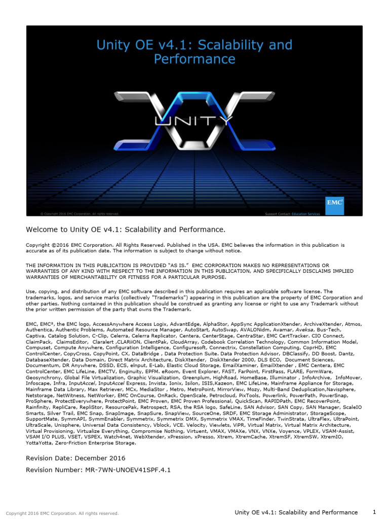 Welcome To Unity OE v4.1 - Scalability and Performance. | PDF | File ...