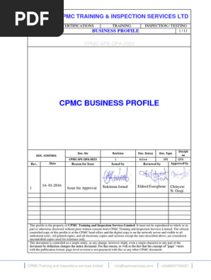 CPMC Business Profile