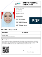 Kartu Peserta SNBP 2024: 424370760 Nurul Hafifa 0061390024 Mas Ddi Kanang Kab. Polewali Mandar Prov. Sulawesi Barat