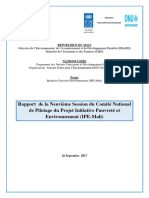 Rapport de La Neuvième Session Du Comité National de Pilotage Du Projet Initiative Pauvreté Et Environnement (IPE-Mali)