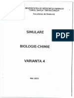 Fac Medicina, Simulare Mai 2023 Var 4-Biologie-Chimie