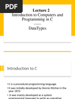 Lecture 2 Unit1 DataTypes