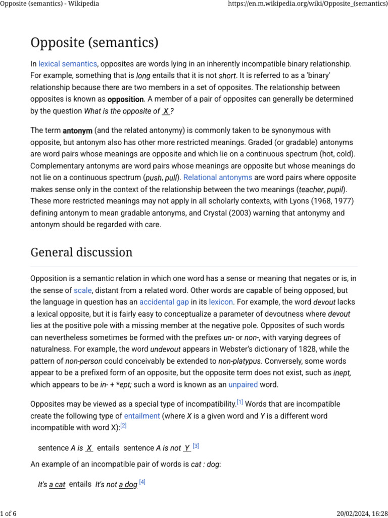 Understanding Opposites in Semantics | PDF | Semantic Units | Linguistics
