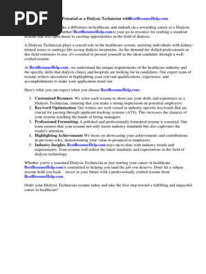 Dialysis Technician Resume