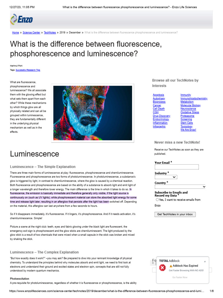 Fluorescence and Phosphorescence | PDF | Fluorescence | Emission Spectrum