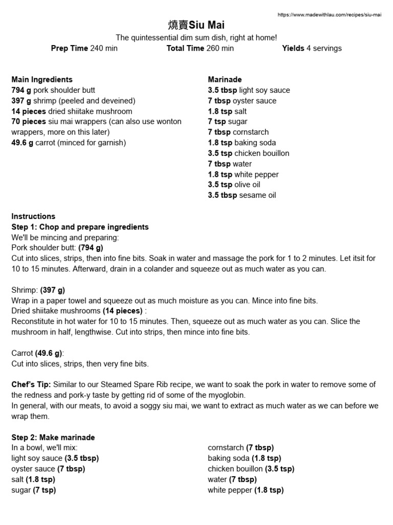 Made with lau siu mai pdf food and drink preparation food and drink