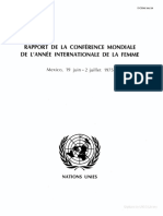 Rapport de La Conference Mondiale de L'Année Internationale de La Femme