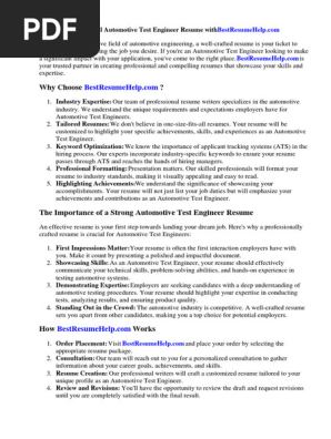 Automotive Test Engineer Resume