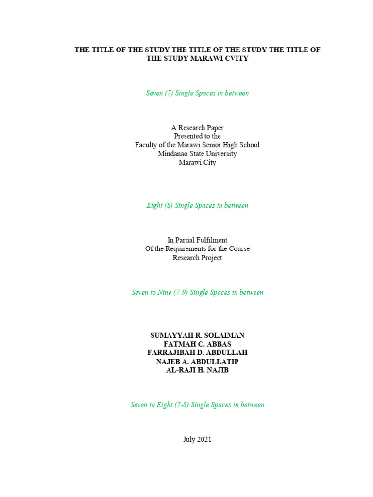 Title Page Template PDF