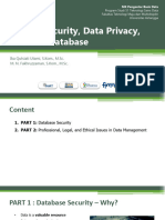 Data Security, Data Privacy, Ethics in Database