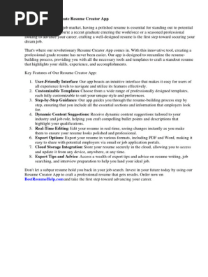 Resume Creator App