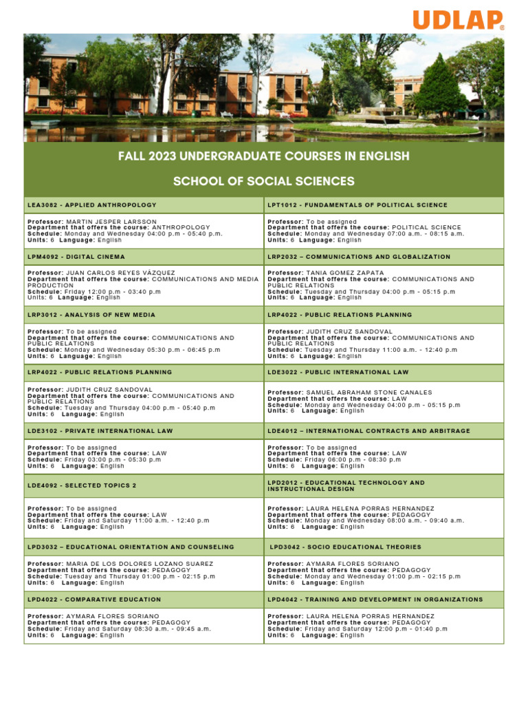 Fall 2023 Undergraduate Courses Overview | PDF | Physics | Industrial ...