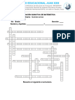 EVALUACIÓN FORMATIVA. DE MATEMÁTICA 4to