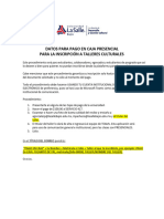 Instrucciones para Pago en Caja de La Universidad.