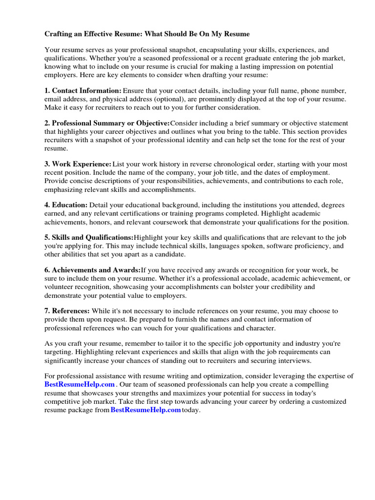 What Should Be On My Resume PDF - 1722835868