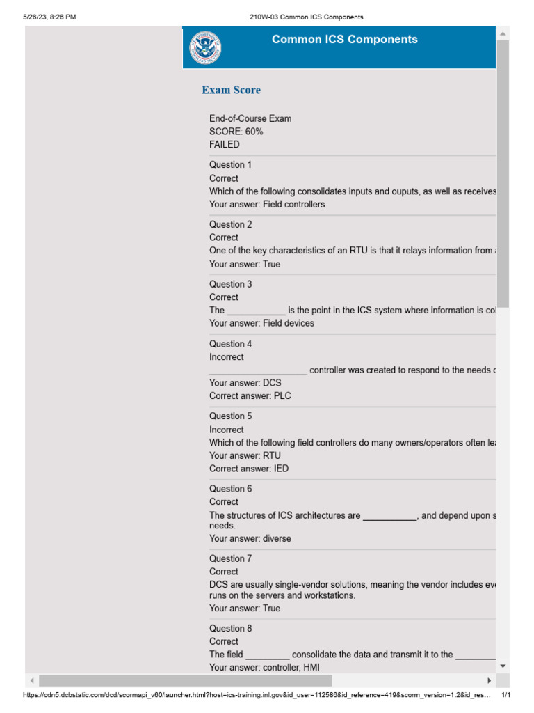 210W-03 Common ICS Components | PDF | Control Engineering | Systems Theory