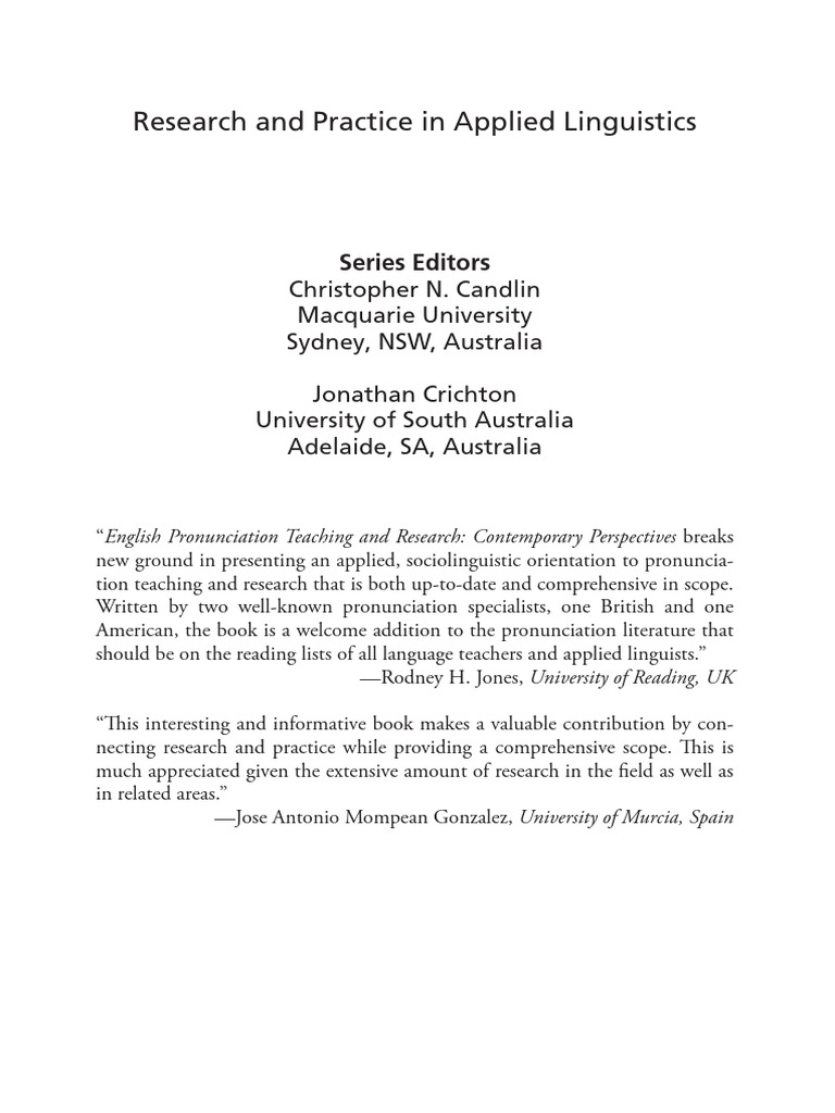 Research and Practice in Applied Linguistics | PDF | Second Language ...