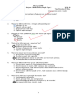 Checkpoint 7 - Mathematics - Sample Paper - MCQ