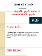 Bài giảng 9 - Thị trường cạnh tranh độc quyền và độc quyền nhóm