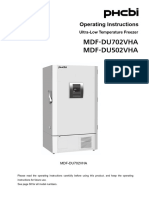 Manual For PHCbi MDF DU702VHA PA Ultra Low Temp Freezer