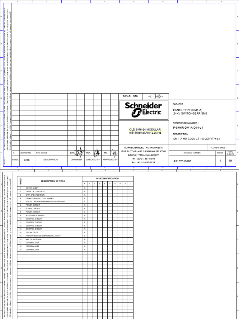 Panel Type (Dm1-A) 24Kv Switchgear Sm6: DM1 - A Mot CO2S-CT 100-200 VT ...