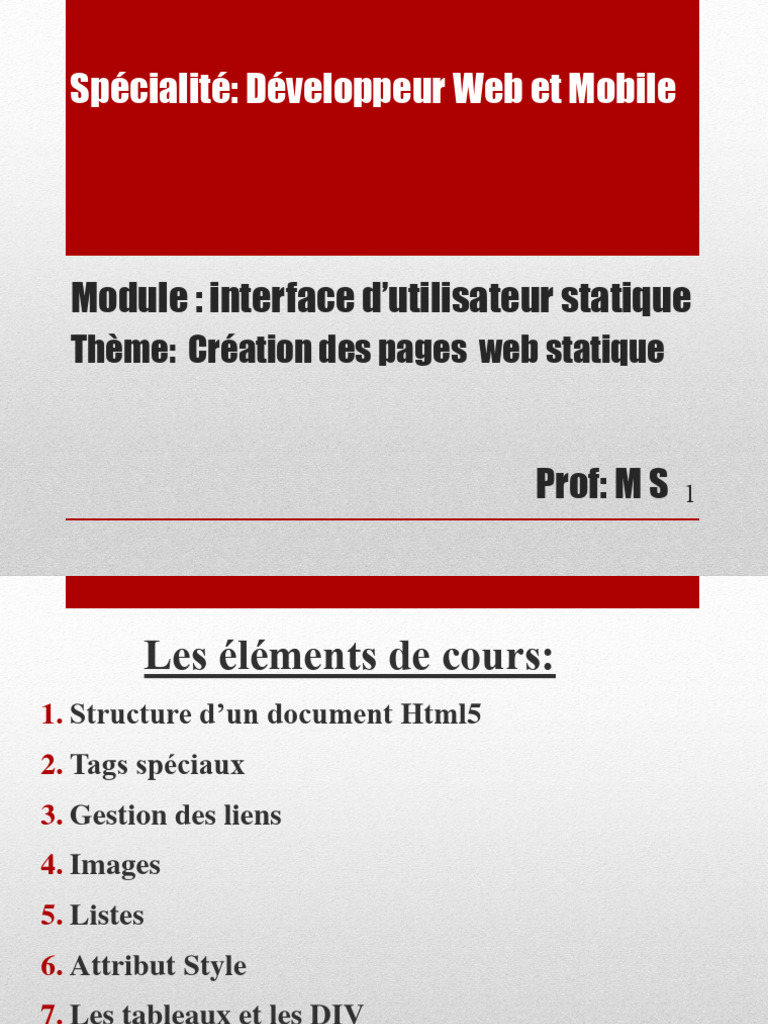 Structure d'un document HTML5 Mobile | PDF | Html | HTML5