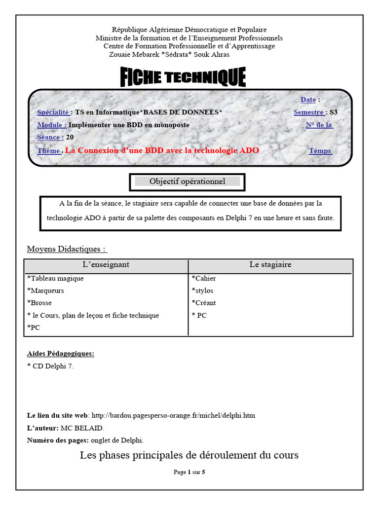 Connexion BDD ADO avec Delphi 7 | PDF | Bases de données | ActiveX Data ...