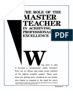 The Role of The Master Teaching in Achieving Professional Excellence
