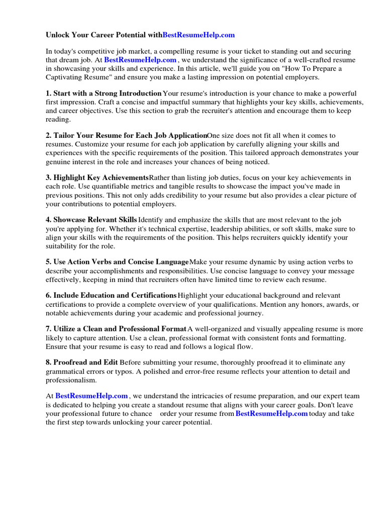 How To Prepare Curriculum Vitae PDF | PDF | Résumé | Curriculum