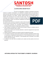 Anti Alcohol, Drug Abuse Policy 00 PDF