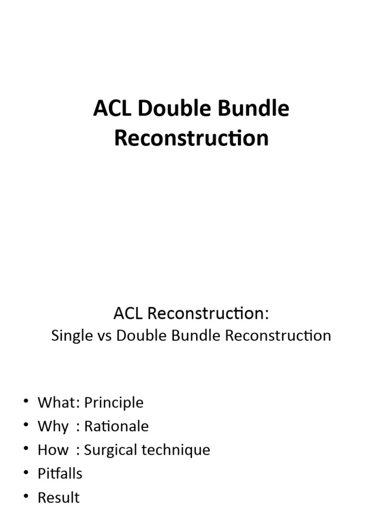 8 ACL Double Bundle Reconstructions | PDF | Knee | Limbs (Anatomy)