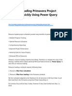 Resource Loading P6 Schedule Quickly Using Power Query