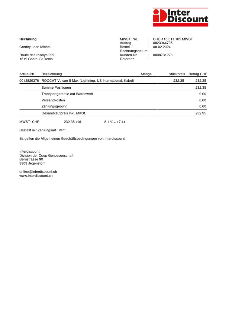 Beleg NR 0823944705 | PDF