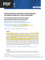 Cybervictimization, Depression, Suicidal Ideation, and Addictive Behavior Toward Social Media