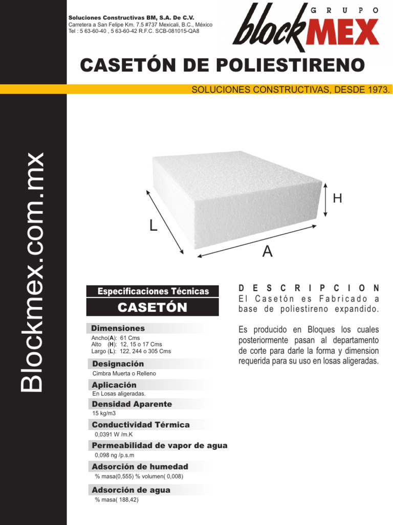 Medidas de Casetones de Poliestireno | PDF