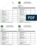 Kartu Kendali Penggunaan Ruang Kelasa