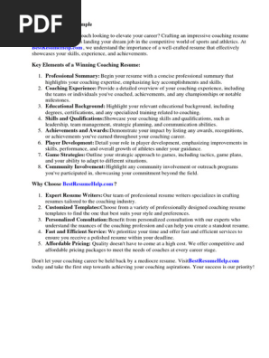 Coaching Resume Sample