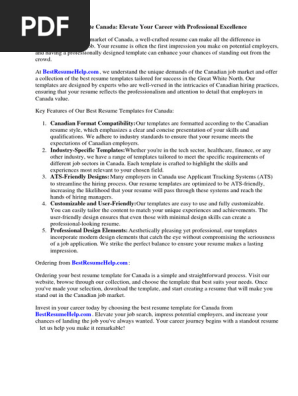 Best Resume Template Canada