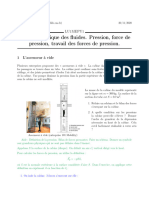 TD 6 - Statique Des Fluides. Pression, Force de Pression, Travail Des Forces de Pression