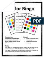 Color Bingo: Purpose of Use: Included