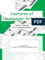 Features of Newspaper Article